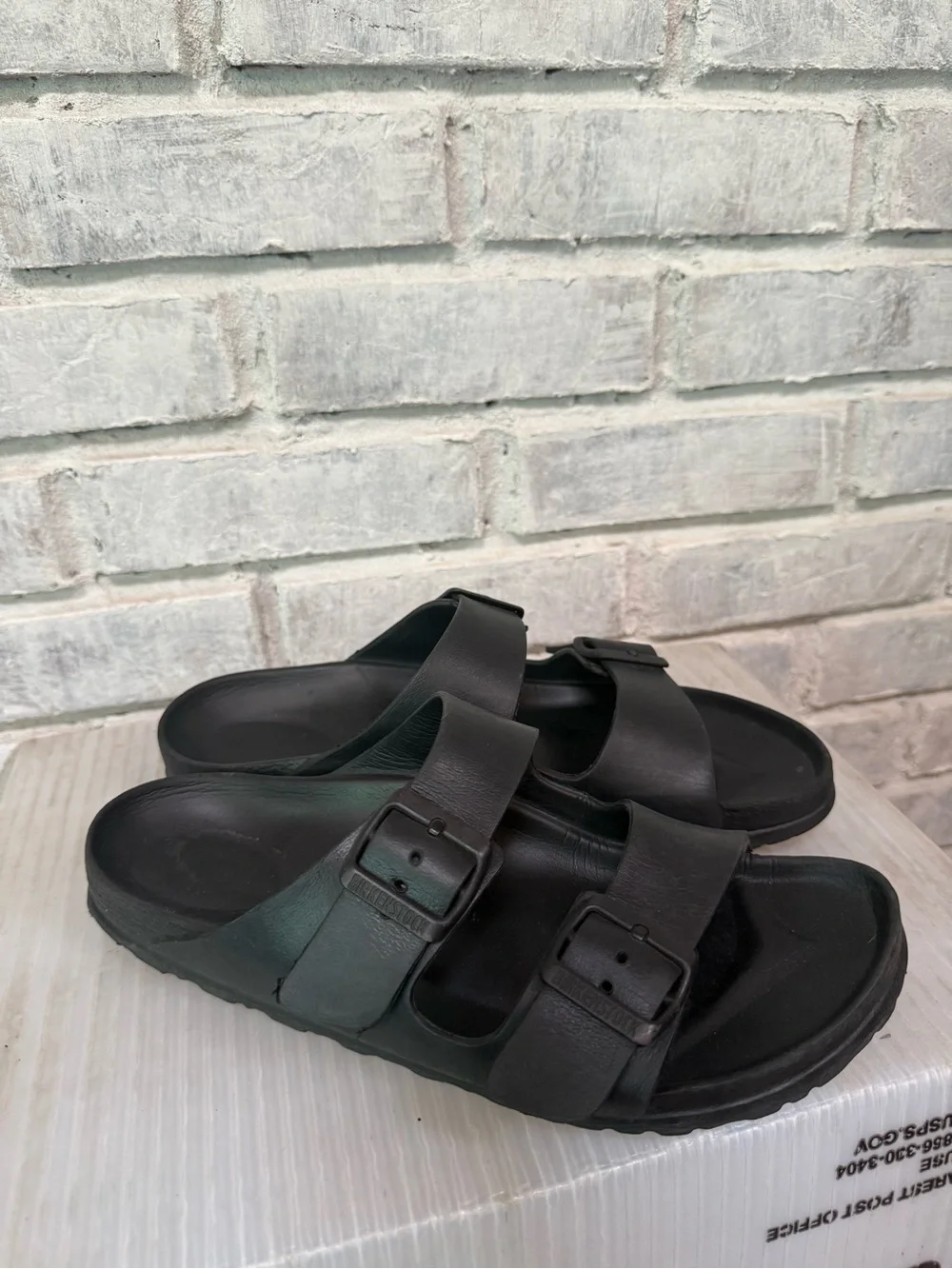 Birkenstock  Black EVA Two-Strap Slide Sandals size 40